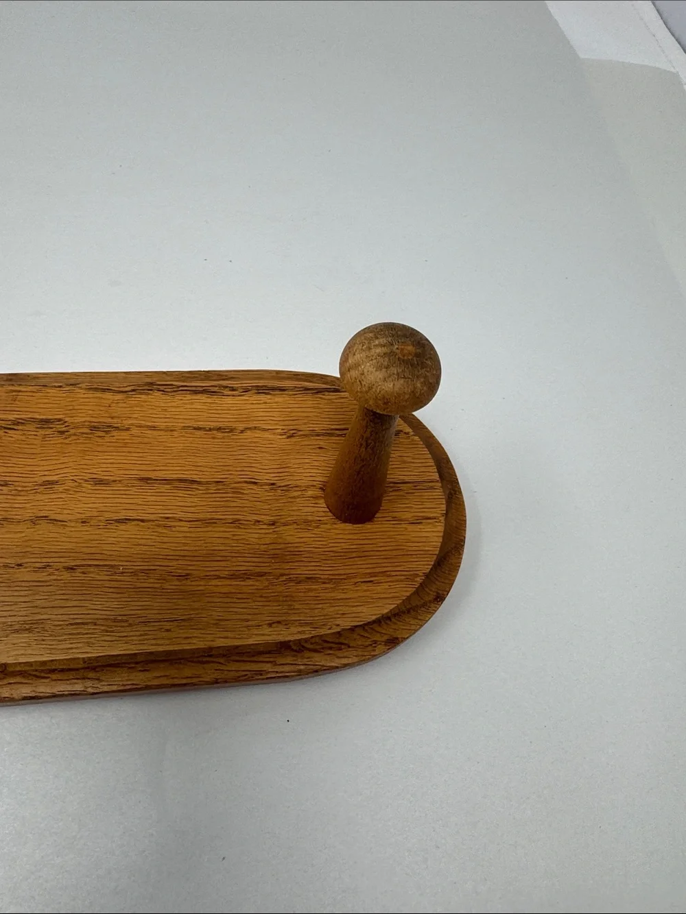 Wood Wall Hook Rack with Heart Cutout Oak Wall Hanging Cottagecore